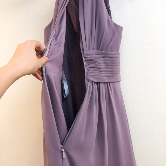 AZAZIE Mauve Chiffon Halter Formal Bridesmaids Maxi Dress C - Picture 6 of 9